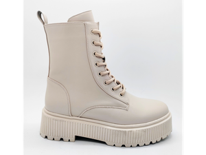 Stivali da donna beige dal design d'avanguardia e dalla suola alta