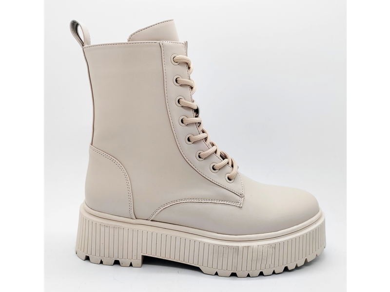 Stivali da donna beige dal design d'avanguardia e dalla suola alta