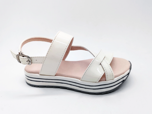 Sandali da donna con cinturino con fibbia alla moda minimalista bianco