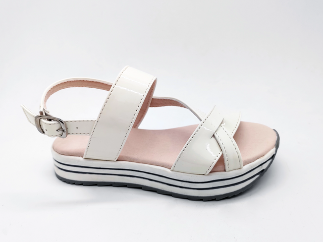 Sandali da donna con cinturino con fibbia alla moda minimalista bianco