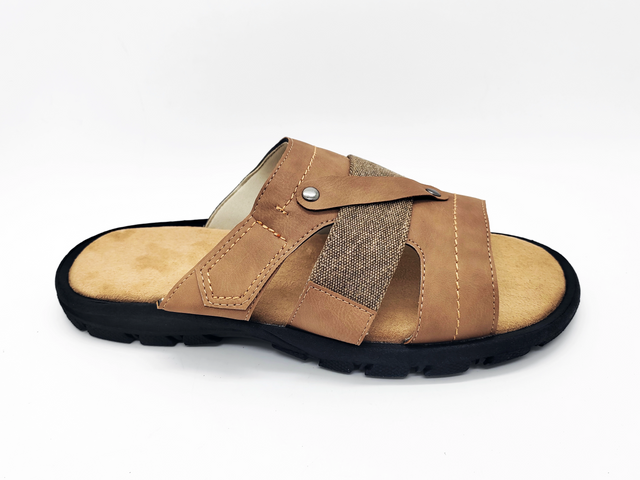 Sandali da uomo in mesh in microfibra color cammello Breathe Freely