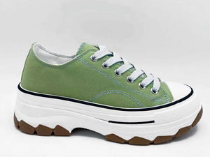 Scarpe comfort da donna eleganti e dal taglio basso, leggere, stampate ad iniezione, di colore verde