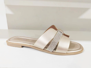 Sandali da donna eleganti primaverili con diamanti champagne
