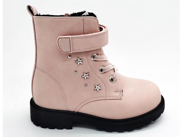 Stivali da ragazza rosa dal design confortevole, piatto e versatile